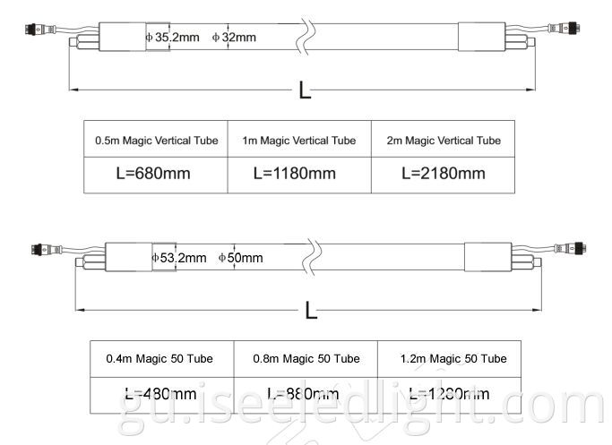 Magic Tube size